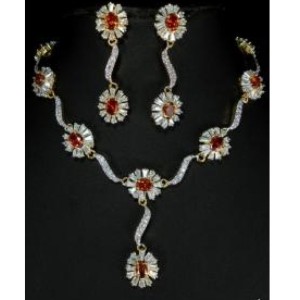 Cubic Zirconia Necklace & Earring Set