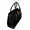 Elegant Moc Croc Egyptian Black Leather Hand Bag