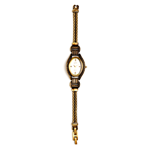 Eton Oval Case Antique Gold Finish Watch