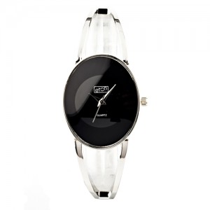 Eton Oval/Part Bangle Black Bracelet Watch