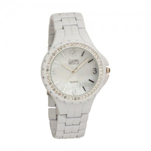 Eton White Bracelet Watch with Diamante Case