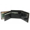 Visconti Monza Mens Quad fold & Coin Leather Wallet Italian Black Gift Boxed