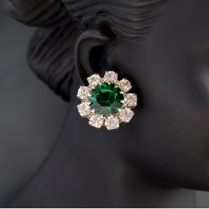 Rosetta Swarovski Crystal Elements Emerald Earrings