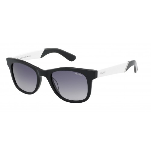 2013 POLICE Wayfarer Sunglasses Black with White Silver/ Grey Gradient