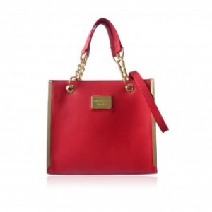 Stylish Red PU Chain Handbag