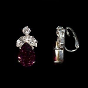 Swarovski Crystal Elements Amethyst Clip On Earrings