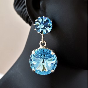 Swarovski Crystal Elements Aquamarine Earrings