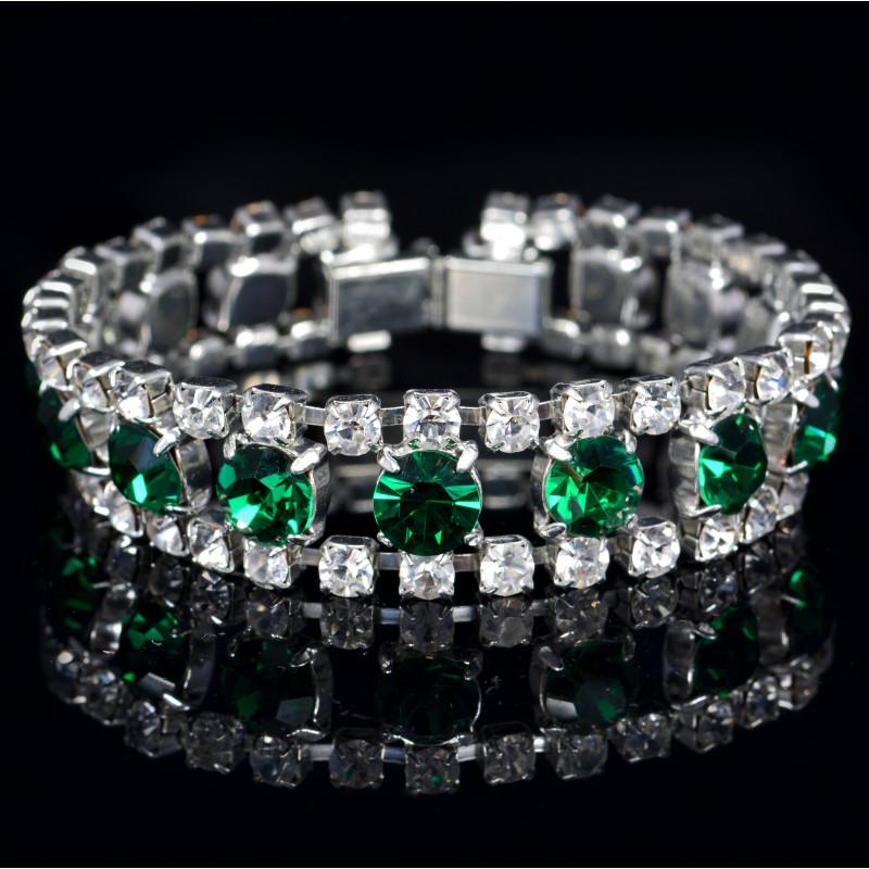 Swarovski Crystal Elements Emerald Bracelet | Special Occasion Jewellery