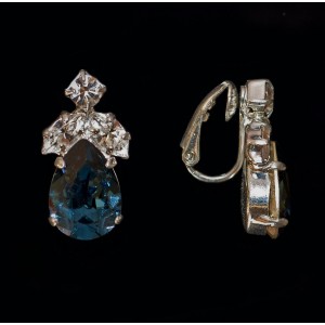 Swarovski Crystal Elements Montana Clip On Earrings