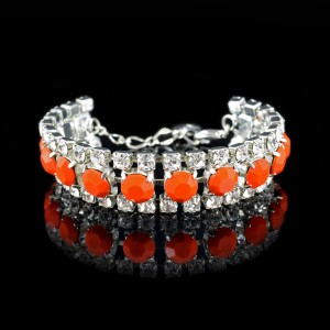 Swarovski Crystal Elements Orange Adjustable Bracelet