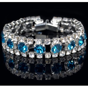 Swarovski Crystal Elements Peacock Blue Bracelet