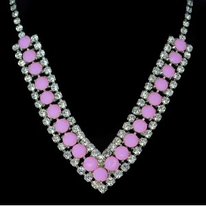 Swarovski Crystal Elements Pink Opal Necklace