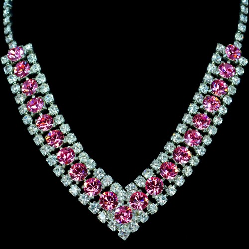 Swarovski Crystal Elements Rose Pink Necklace
