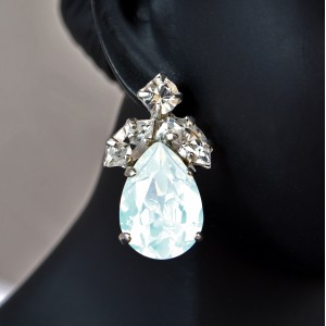 Swarovski Crystal Elements White Opal Earrings