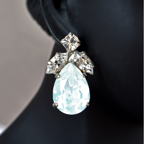 Swarovski Crystal Elements White Opal Earrings