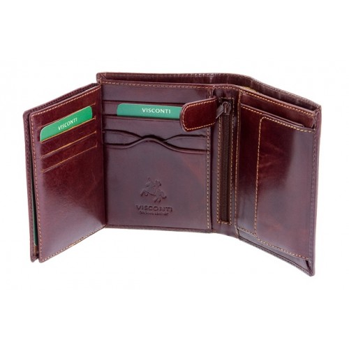 Visconti Top Grade Italian Leather Wallet For Men - Brown MZ3