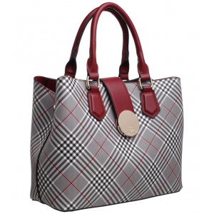 Red Checkered Tote Bag
